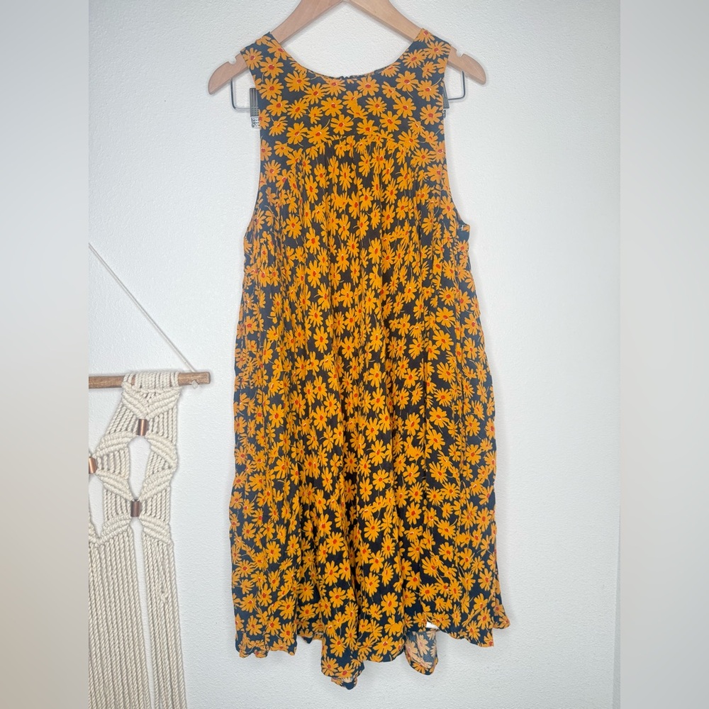 Free People Electric Daisy Mini Dress Yellow Black boho sleeveless - Picture 5 of 10